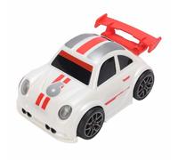Dilwe RC Drift Car, Q Version Design with 4 Channel Control Auto Switching LED Lights and Music, Adjustable Speed for Desktop Racing Fun (White)