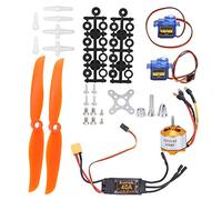 Dilwe RC Plane Kit, 2212 KV2200 Motor, 40A ESC with Throttle Calibration, SG90 Servo, LED Program Card, for RC Aircraft and DIY Drone