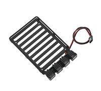 Dilwe RC Roof Rack Luggage Carrier, with LED Light for Axial SCX24 1 24 RC Crawler, Durable Plastic Iron Material Easy Install Simulation Accessory (Quadrate Lamp)