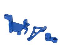 Dilwe RC Servo Bracket Arm Set, Aluminum Alloy Steering Gear Bracket with Servo Mount and Arm for LOSI Promoto MX 1 4 Electric Motorcycle (Blue)