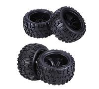 Dilwe RC Truck Car Tire, 4 Pcs Rubber Tyre Tires & Plastic Hubs Wheel Rims Accessories for 1/8 RC Truck Car Accessory Parts