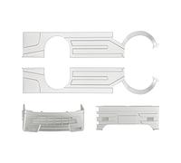 Dilwe RC Wide Body Kit, Large Surrounding Cover with LED Light Modification Kits, Exquisite Modified Accessories for WPL D12 RC Truck (Yellow)