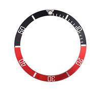 Dilwe Replacement Bezel Insert, Watch Dial Ring for Sports Watches in 4 Colours (Black + Red)