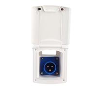Dilwe RV Power Outlet Embedded Mount 3 Pin External Power Socket 16A Waterproofing Plug Socket 81 X 93mm Cutout for Motorhome Caravan External Charging Access (White)