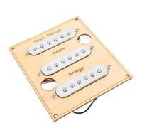 Dilwe Single Coil Pickup Set, Alnico 5, Equipped with Offset Pole Pieces, Suitable for Electric Guitars (Silver)