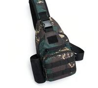 Dilwe Sling Bag, Canvas Chest Shoulder Pack with Multiple Compartments and Adjustable Breathable Strap, for Fishing Cycling Travel Men Women (Camo)