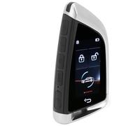 Dilwe Smart Remote Car Key, Zinc Alloy Smart LCD Key with Bluetooth 5.0, Auto Lock Unlock, Anti Lost, 450mAh, for One Click Start Cars and Daily Drivers (Silver)