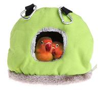 Dilwe Soft Plush Hanging Bird Cozy Bird Hammock for Parakeets, Gray Parrots; Warm and Comfortable Space for Play and Sleep; Easy to Hang Anywhere; Suitable for Small Birds; 7.08*4.72*6.69 Inch (Green)