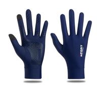 Dilwe Sun Protection Gloves Ice Silk Touchscreen Gloves Two Fingerless Non Slip Palm UV Blocking Breathable Design for Women Men Driving Cycling Grey S (Full Finger S)
