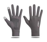 Dilwe Sun Protection Gloves Ice Silk Touchscreen Gloves Two Fingerless Non Slip Palm UV Blocking Breathable Design for Women Men Driving Cycling Grey S (Full Finger S)