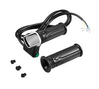 Dilwe Throttle Twists, Throttle Grip Waterproof LCD Screen Twist Throttle Accelerator Handle Grips and Bent Cable Set for Electric Cars Bike (48V)
