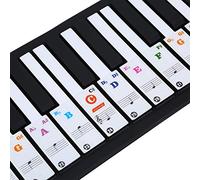 Dilwe Transparent Piano Keyboard Sticker for 61/88 Key Electronic Pianos | Removable PVC, Color-coded for Beginner Learning, Easy to Apply with Instructions