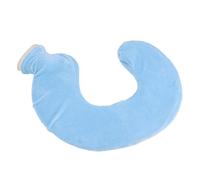 Dilwe U Shaped Hot Water Bottle, Neck Warmer with Detachable Cover for Pain Relief, 1L Capacity Rubber Heating Pad for Winter Travel (Light Blue)