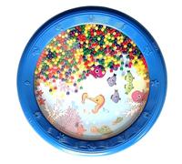 Dilwe Wave Bead Ocean Drum, Educational Percussion Instrument with Gentle Ocean Sounds, Plastic Music Toy for Children Adults (6in Blue Sea Horse Pattern)