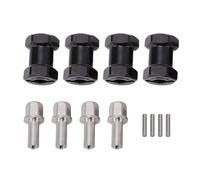 Dilwe Wheel Hub, 4pcs 18mm Wheel Spacers for Scx10 1/10 RC Crawler Car Replacement Upgrade, Extension Drive Adapter for Model Car (Black)