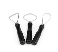 Dilwe Wide Loop Tool, 3pcs Sculpture Scraper Knife, Stainless Steel Steel Flat Wire for DIY Pottery Clay Sculpture/Gifts to Friends/Families
