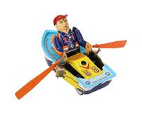 Dilwe Wind Up Toy Row Boat, Metal Vintage Boat Model Decor, Classic Interactive Mechanism, for Home Coffee Bar Decoration