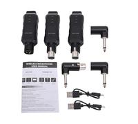 Dilwe Wireless Microphone Transmitter Receiver Dynamic Condenser Mic Rechargeable XLR Adapter for Electric Guitar Music Performance (1 for 2)