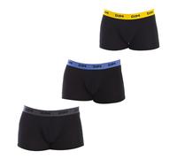 Dim Boxer Men's Mix and Colours x3 Black Belt Yellow/Blue/Grey L