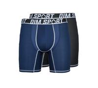 DIM Men's Sport Micro Support and Breathability x2 Boxer, Black/Blue, XXL