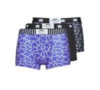 DIM Men's Stretch Cotton Vibes x3 Boxer, Blue/Black, M