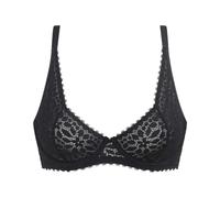 DIM Women's Daily Lace Bra | Underwired | Openwork Floral Lace | Support and Comfort Black 36C