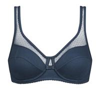 DIM Women's Generous Underwire Organic Cotton x1 Bra, Blue, 34C