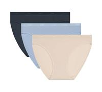 Dim Women's Les Pockets Ecodim Coton Confortable X3 Panties, Beige Ivoi/Bl Shirt/Gr Granite, L (Pack of 3)