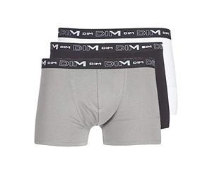 DIM Lot de 3 Boxers Homme | Coton Stretch Respirant | Maintien Optimal | Sans Étiquette