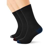 DIM Men's Cotton Comfort & Breathability Mix & Match x3 Socks, Black Trio/Cobalt Blue, 43-46