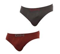 DIM Men - Seamless Micro Briefs x2 | Seamless Stretch Microfibre Quartz Grey/Cold Bordeaux 3XL