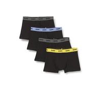 Dim Men's Boxer Mix and Colours Cotton Stretch x4 Black Belt Yellow/Blue/Grey L