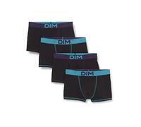 DIM Men's Mix & Colors Cotton Stretch Boxer Shorts, Black with Colored Waistband, S (Pack of 4)