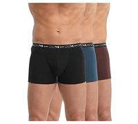 DIM Men's Breathable Stretch Cotton Optimal Support x3 Boxer, Black/Brown, M