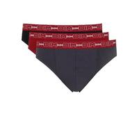 DIM Men's Comfort Stretch Cotton x3 Brief, Grey/Chile Red/Black, XL