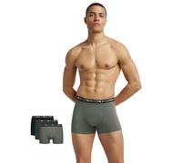 DIM Men's Coton Stretch Respirant Maintien Optimal x3 Boxer Shorts, Noir/Vert Chrome/Vert Agave, L (Pack of 3)