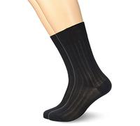 DIM Men's Scottish Fine Ribbed Thread Elegance x2 Socks, Black, 43-46