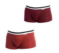 Dim Mens Pack-2 Boxers Basic Breathable Fabric D05H2 for Men - Dark Red - Size Medium