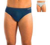 DIM Men's Seamless Cotton x2 Brief, Pale Blue/Charon Blue, M
