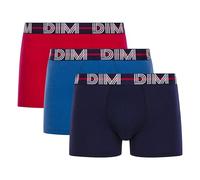 DIM Men's Powerful Cotton Stretch Style Boxers x3 | Coloured Graphic Belt | Optimal Comfort | Soft Stretch Cotton Bay Red/Night Blue/Colbalt Blue L