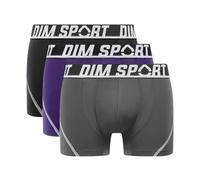 DIM Men's Sport Micro Thermoregulation x3 Boxer, Black/Granite Grey/Amethyst Purple, XXL