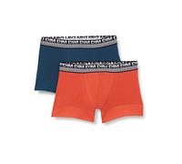 DIM Men's Stay Fit Cotton 3D Flex x2 Boxer, Blue/Orange, M
