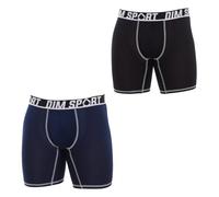 DIM Men's Sport Micro Support and Breathability x2 Boxer, Black/Blue, XXL