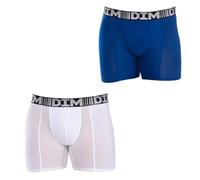 DIM Pack-2 Long Cotton Boxers 3D Flex Air D01N2 men's modern and comfortable design White Blue