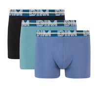 DIM Men's Strong Stretch Cotton x3 Boxer, Hyacinth Blue/Vivid Green/Black, XL