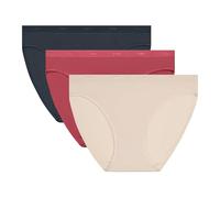 Dim Women's Briefs Set of 3 | Les Pockets Ecodim | Cotton & Elastane | Comfort Belt | Multicoloured | Invisible Under Clothes Beige Ivoi/Silky RSE/Gr Granit S