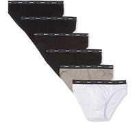 DIM Men's Briefs Set of 6 | Cotton Stretch Comfort | Daily Support | Label Free Black/Grey/White/Black/Black/Black XXL