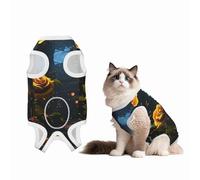 Dim Streets with Golden Roses Dog Surgery Suit Recovery Suit, Breathable Full Body Dog & Cat Surgical Suit with Cute Prints, Alternative to Cone for Spay Neuter Wound Care, Male & Female Pets Medium