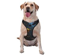 Dim Streets with Golden Roses Premium Dog Harness for Small, Medium, and Large Dogs â€“ Durable, No Pull with Reflective Straps and Quick Release BucklesSmall