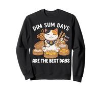 Dim Sum Days Cat Dumpling Foodie Sweatshirt